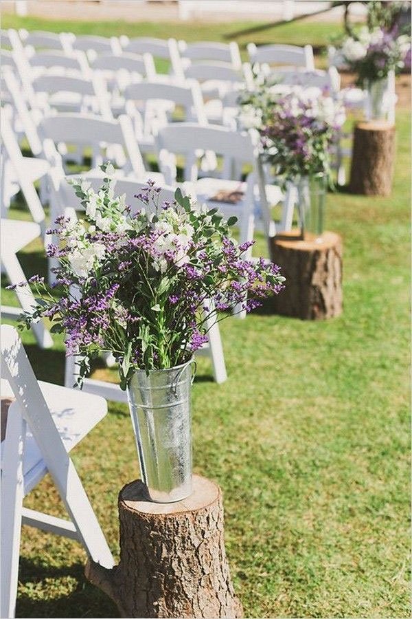 decor allee ceremonie rondin en bois